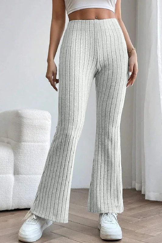 Ribbed High Waist Flare Pants