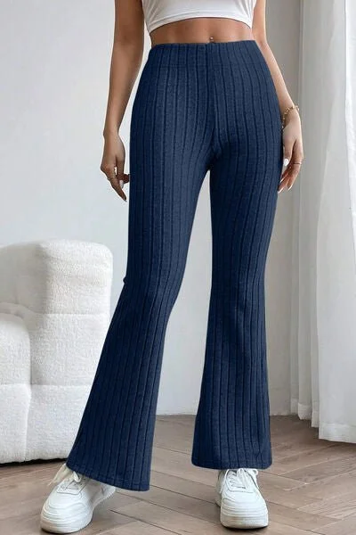 Ribbed High Waist Flare Pants