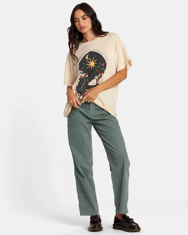 Heritage Corduroy Wide Leg Pants - Spinach