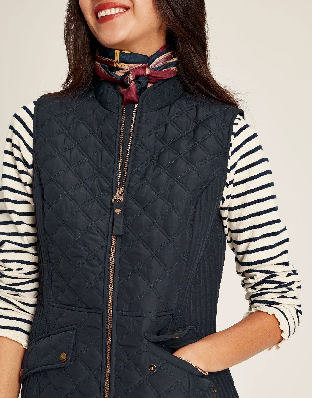 Minx Diamond Quilted Gilet - Dark Navy