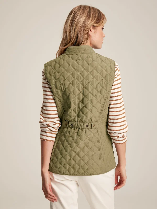 Minx Green Showerproof Diamond Quilted Gilet