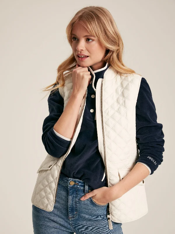 Minx White Showerproof Diamond Quilted Gilet