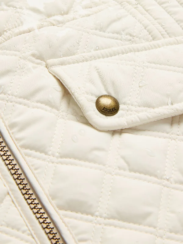 Minx White Showerproof Diamond Quilted Gilet