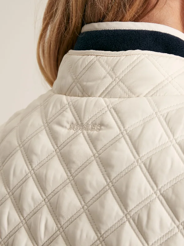 Minx White Showerproof Diamond Quilted Gilet