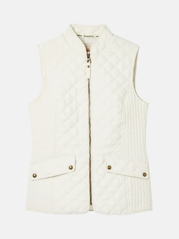 Minx White Showerproof Diamond Quilted Gilet