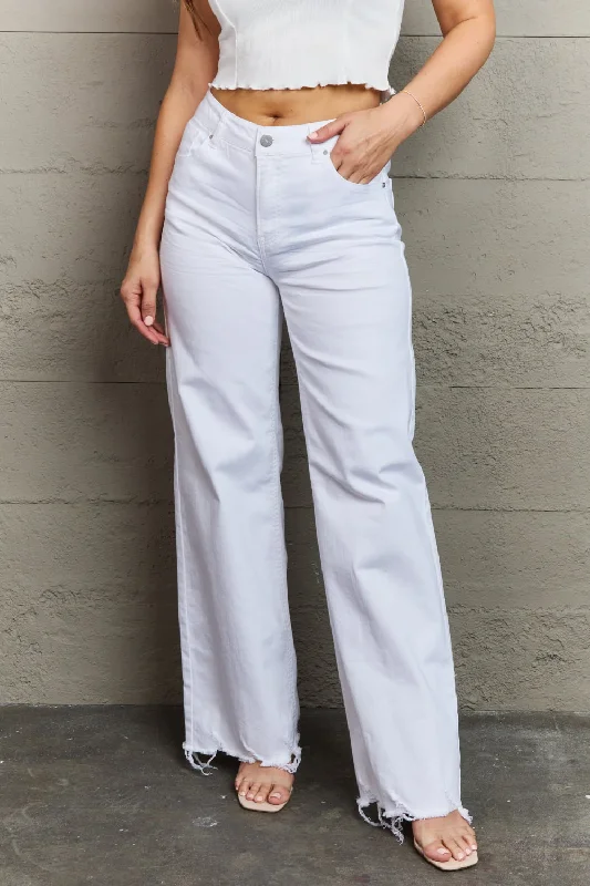 White High Waist Wide Leg Jeans