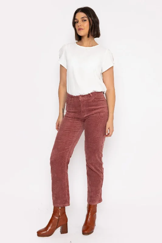 Solange Velvet Pants in Pink