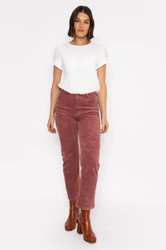 Solange Velvet Pants in Pink