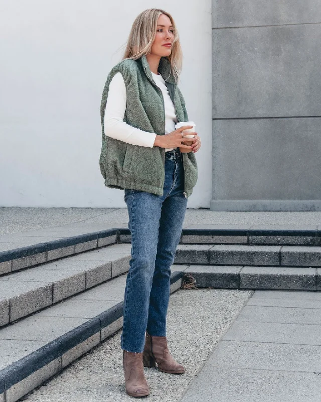 Mountainside Zip Up Fleece Vest - Sage