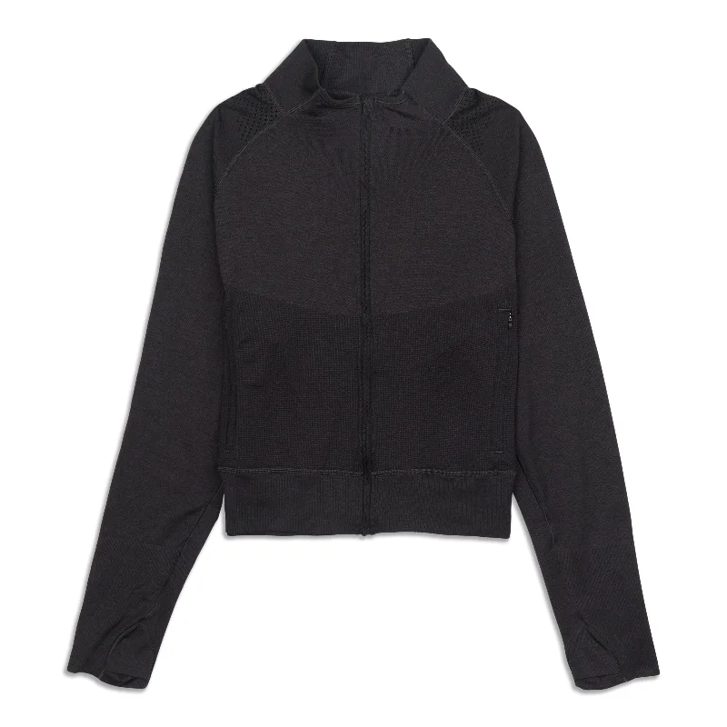 Breathable Textured Knit Training Jacket