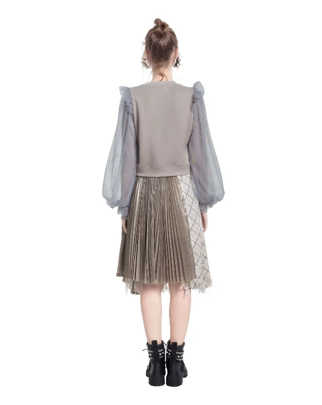 Contrasting Tulle Sweatshirt