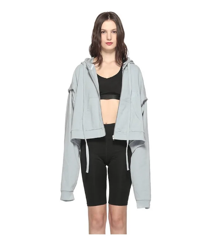 Cropped Zip-Up Hoodie