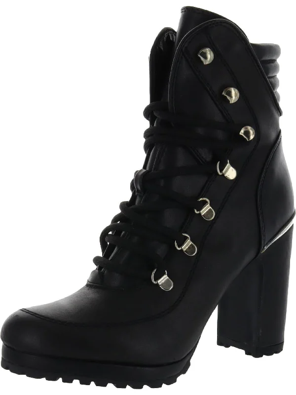 Lenni Womens Lace-Up Lace Up Platform Boots