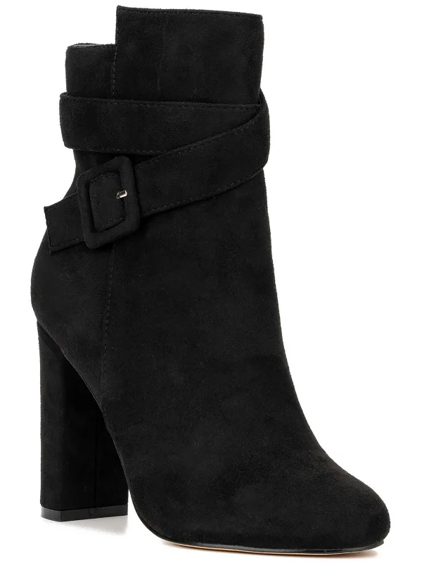 Luella Bootie Womens Faux Suede Almond Toe Booties