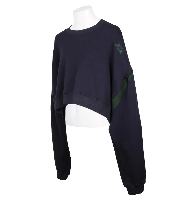 Strap Detailing Sleeve Logo Sweatshirt