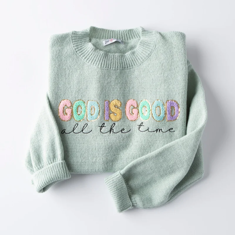 God is Good Fuzzy Sequin Sweater