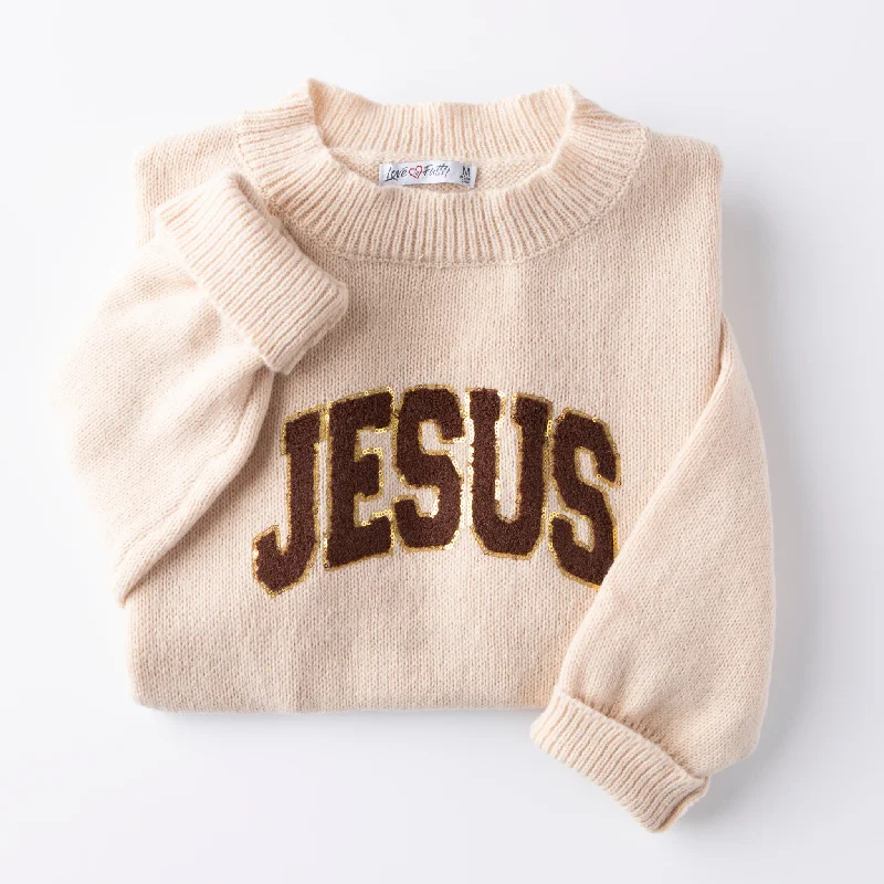 Jesus Fuzzy Sequin Sweater