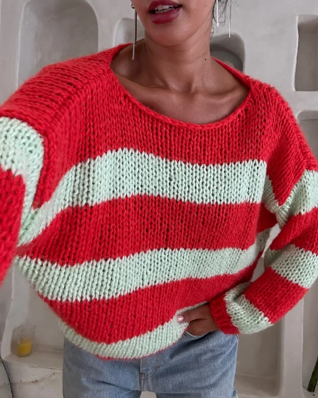 Forget Me Not Jumper in Red and Green