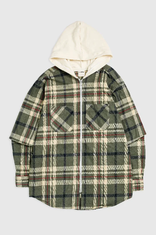 Unisex Rework Hooded Flannel - L