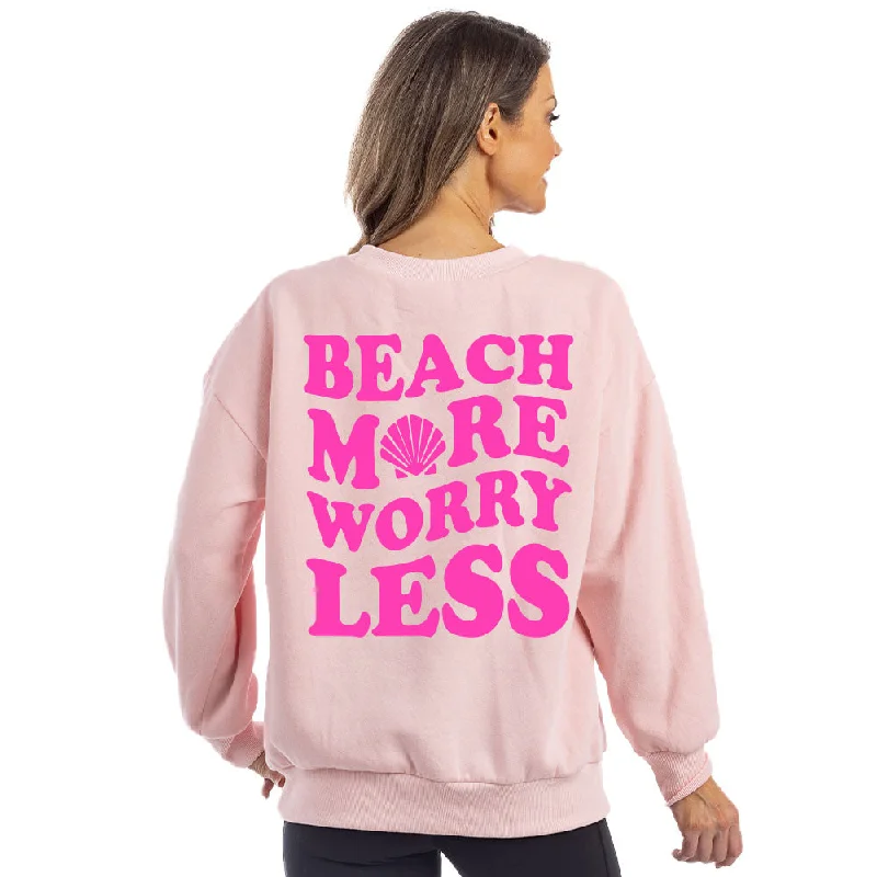 Beach More Worry Less Women's Graphic Sweatshirt