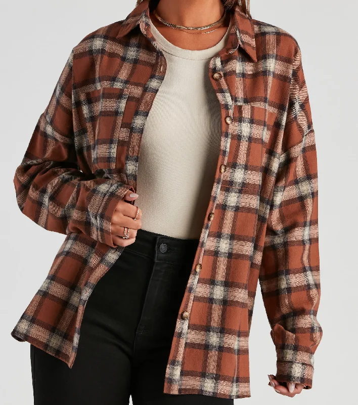 Button Up In Fab Flannel Top