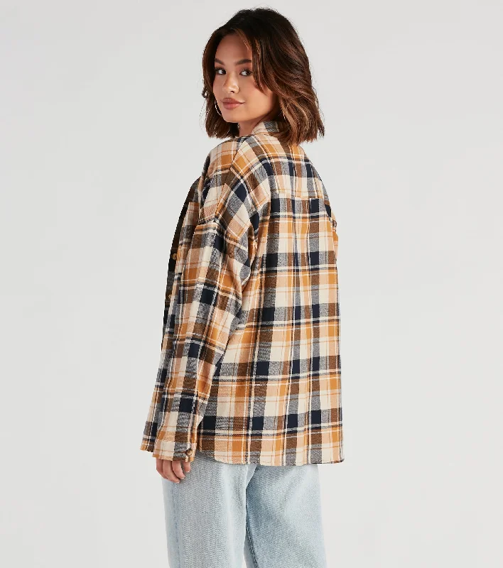 Button Up In Fab Flannel Top