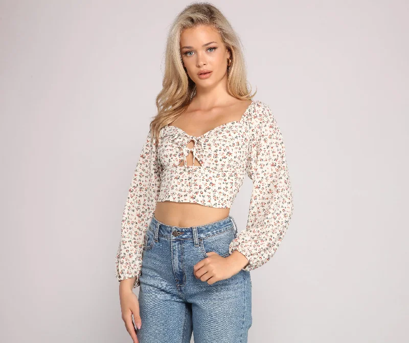 Cover Me In Florals O-Ring Crop Top