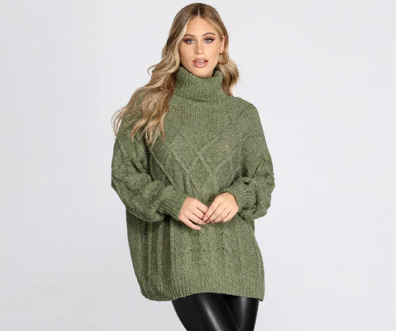 Oversized Cable Knit Sweater