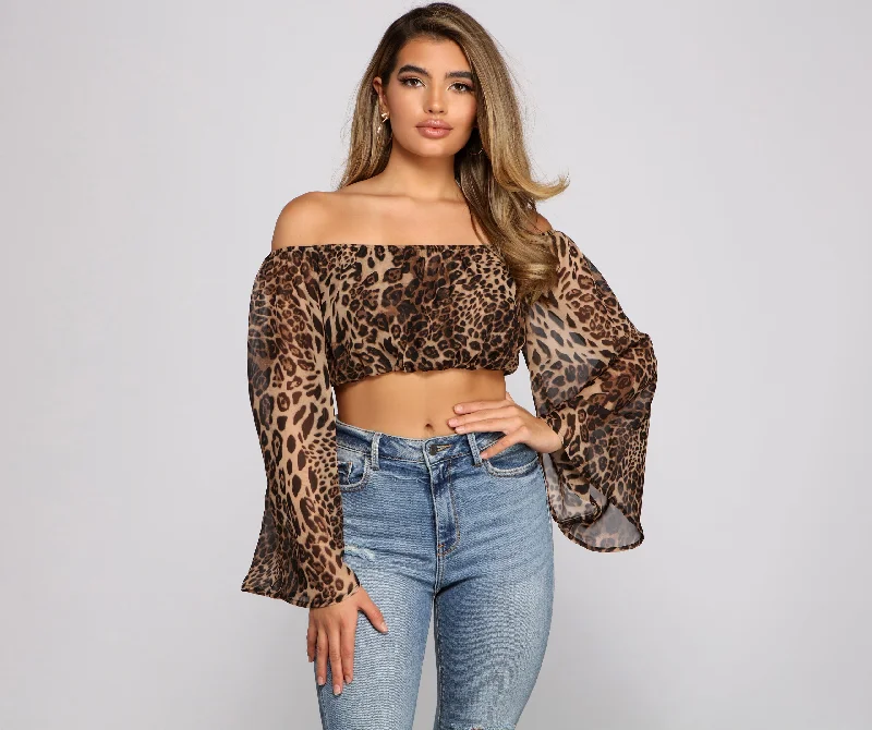 Purrfect Style Chiffon Crop Top