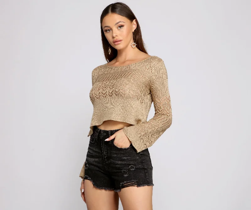 Ring It Out Crochet Crop Top