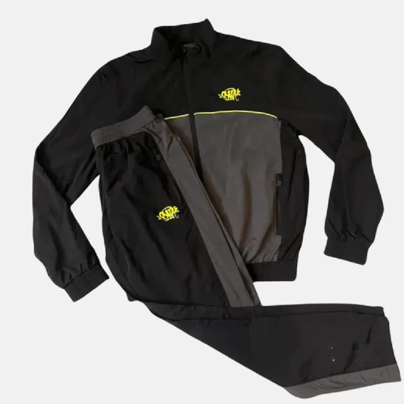 Syna Logo Shell Tracksuit - Black/Grey/Volt