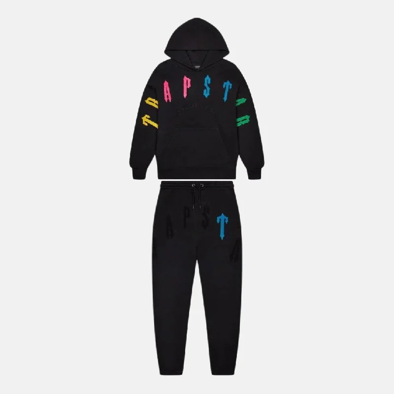 Trapstar Irongate Arch Chenille 2.0 Hooded Tracksuit - Black/Candy