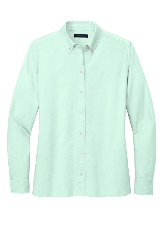 Brooks Brothers Womens Casual Oxford Long Sleeve Button Down Shirt - Soft Mint Green