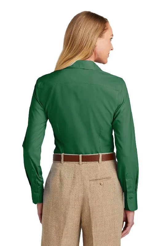 Brooks Brothers Womens Wrinkle Resistant Nailhead Long Sleeve Button Down Shirt - Club Green