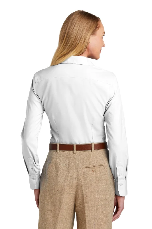 Brooks Brothers Womens Wrinkle Resistant Nailhead Long Sleeve Button Down Shirt - White