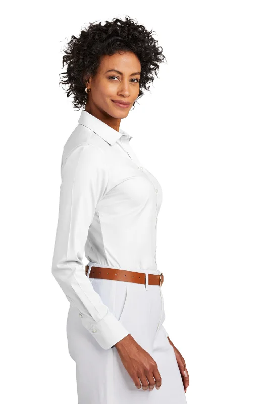 Brooks Brothers Womens Wrinkle Resistant Pinpoint Long Sleeve Button Down Shirt - White