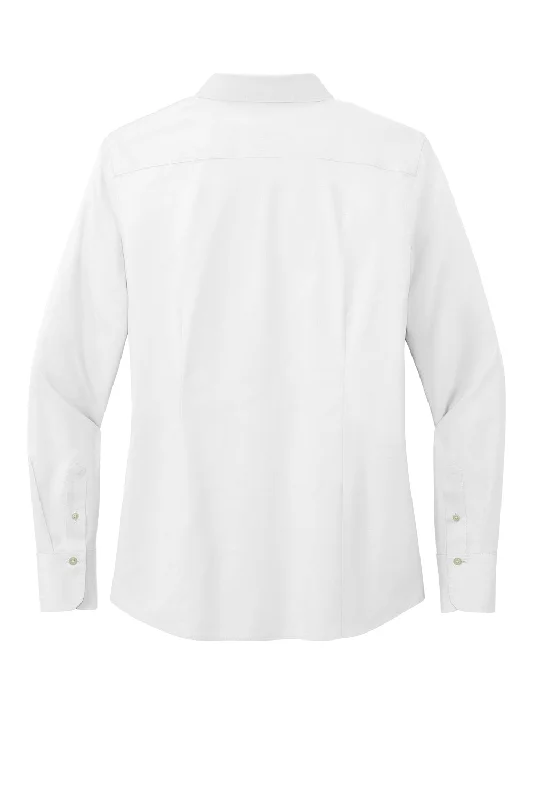 Brooks Brothers Womens Wrinkle Resistant Pinpoint Long Sleeve Button Down Shirt - White