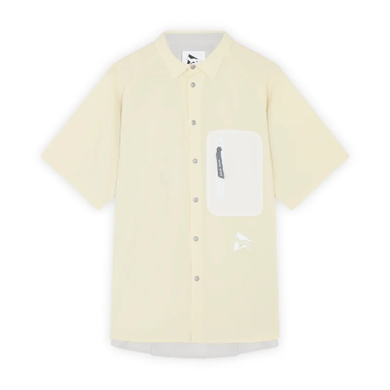 MK x And Wander Hiking Shirt White Yellow Color Block