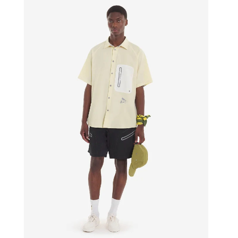 MK x And Wander Hiking Shirt White Yellow Color Block