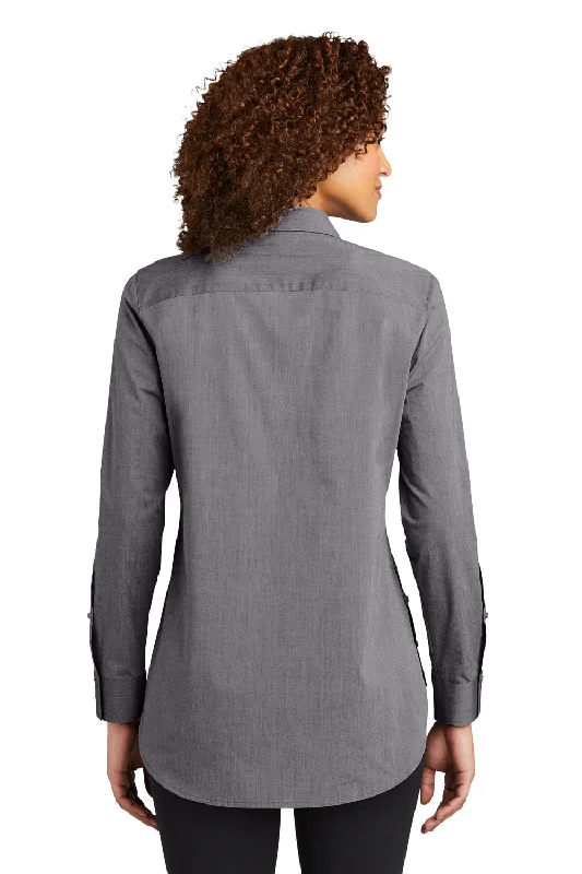 Ogio Womens Commuter Long Sleeve Button Down Shirt - Heather Gear Grey