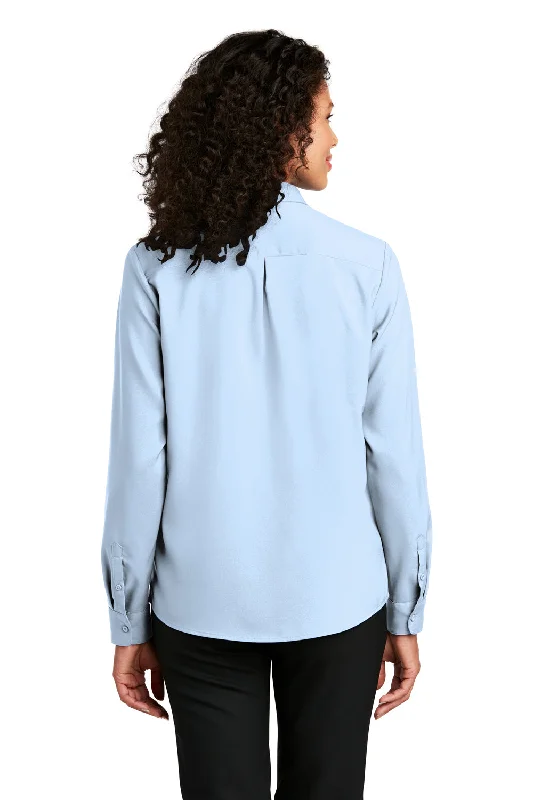 Port Authority Womens Performance Moisture Wicking Long Sleeve Button Down Shirt - Cloud Blue