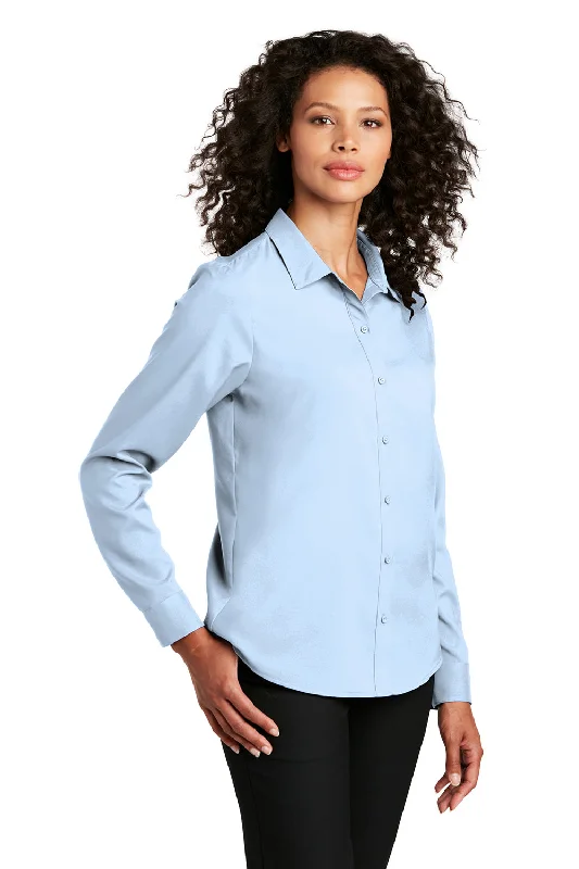 Port Authority Womens Performance Moisture Wicking Long Sleeve Button Down Shirt - Cloud Blue