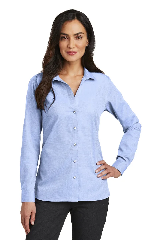 Red House Womens Nailhead Wrinkle Resistant Long Sleeve Button Down Shirt - Blue Pearl - Closeout