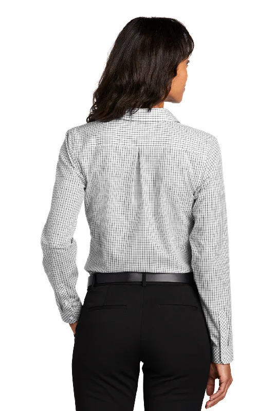 Red House Womens Check Wrinkle Resistant Long Sleeve Button Down Shirt - Black/White - Closeout