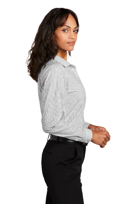 Red House Womens Check Wrinkle Resistant Long Sleeve Button Down Shirt - Black/White - Closeout