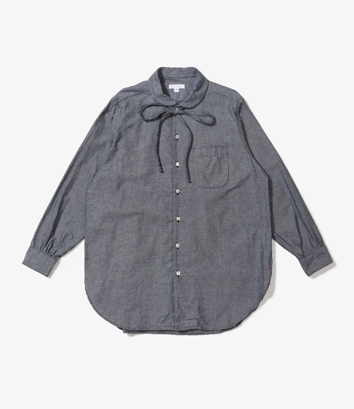 Engineered Garments Rounded Collar Grey Chambray Shirt